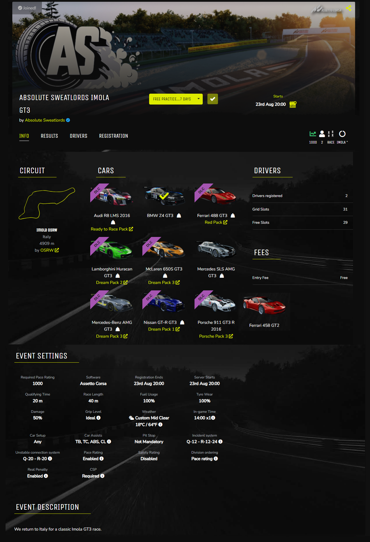Imola Emilia-Romagna Event